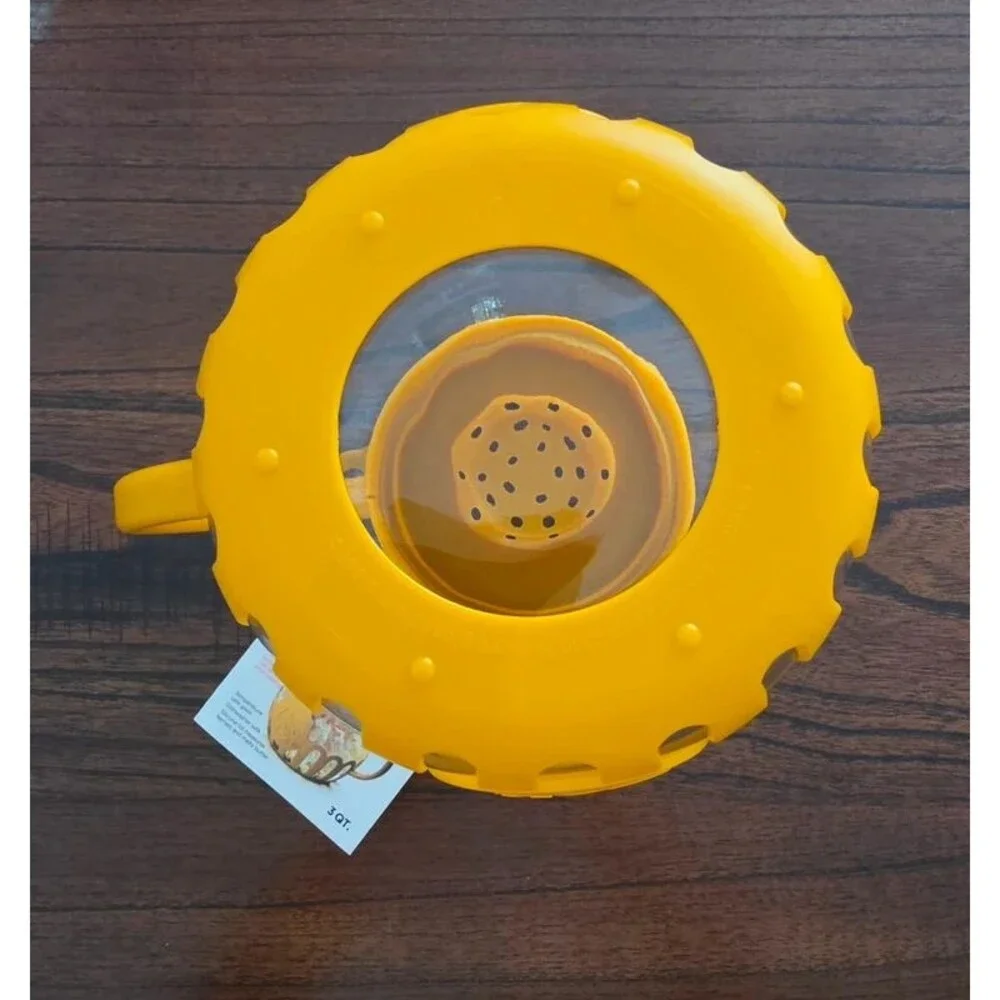 Ecolution Micro-Pop 3 Qt Microwave Glass Popcorn Popper Yellow New in Box